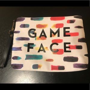 NWOT Milly Game Face Zipper Clutch Wristlet Pouch